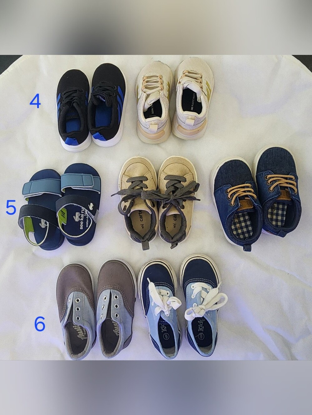 adidas Kids Black and Blue Athletic Sneakers Toddler Boy Sizes 4, 5 And 6